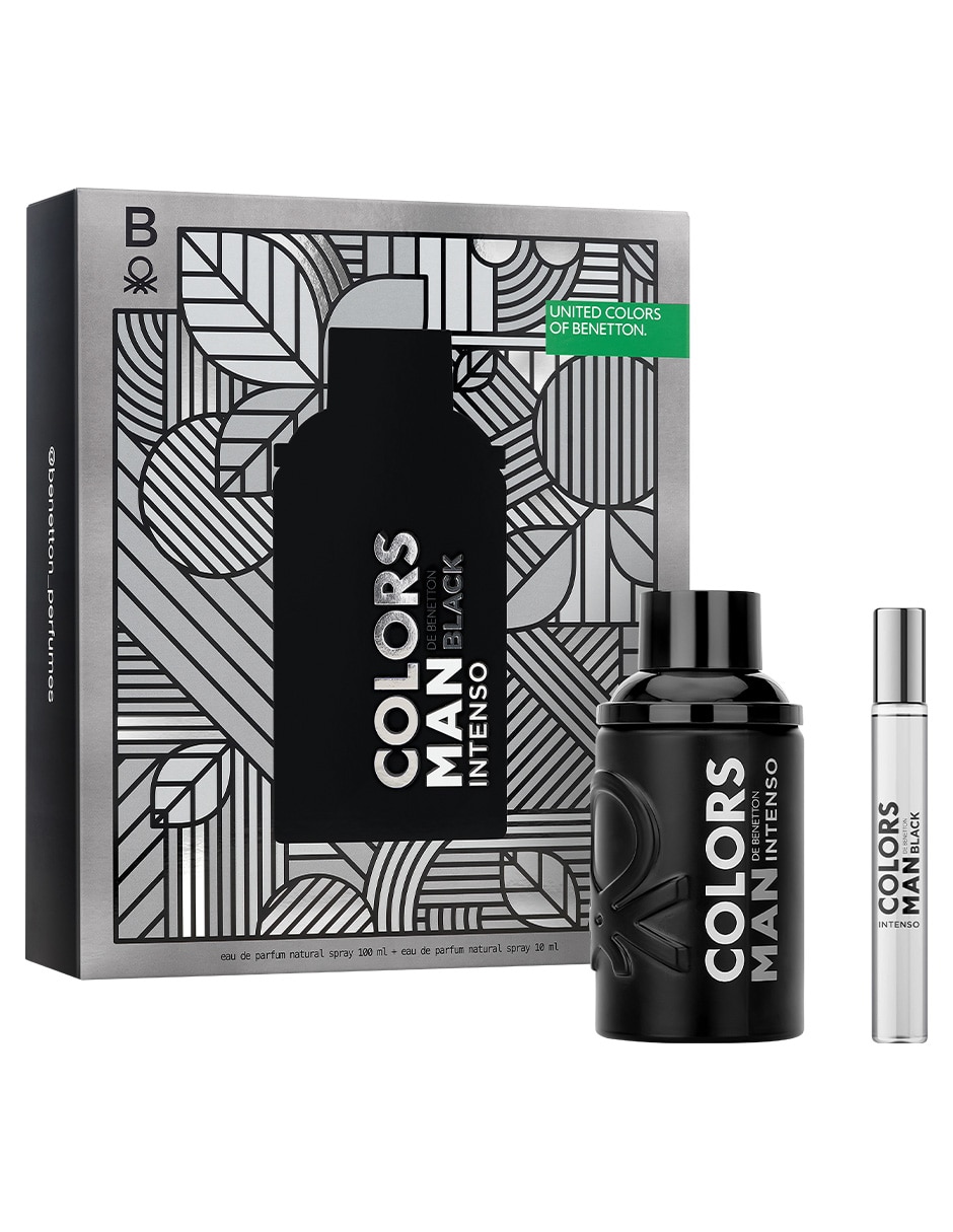 Set Eau de parfum Benetton Colors Black Intenso para hombre