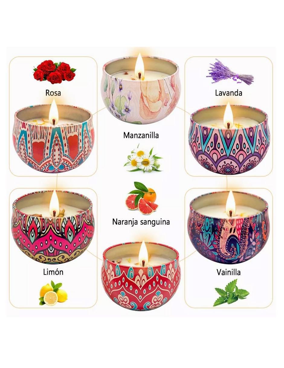 Vela aromática 6 piezas aroma floral 3