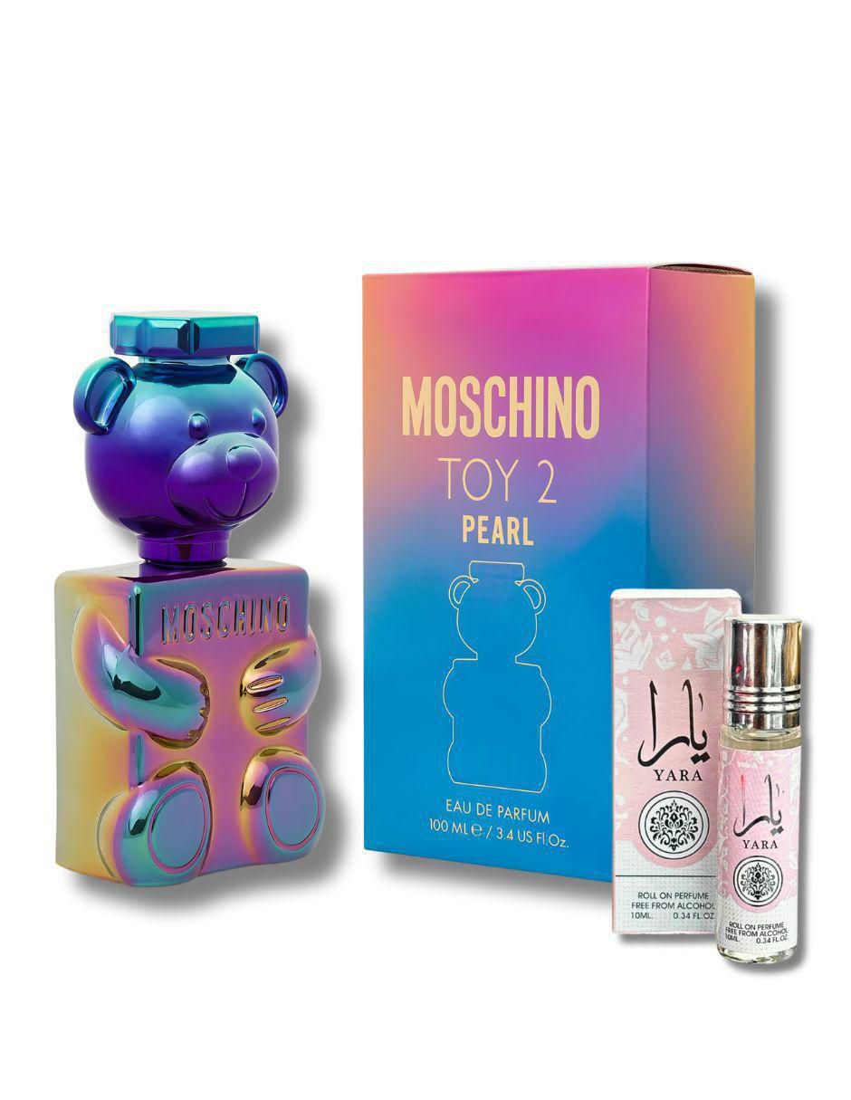 Set Eau de parfum Moschino Toy 2 Pearl mas Yara Rollon Oil para mujer