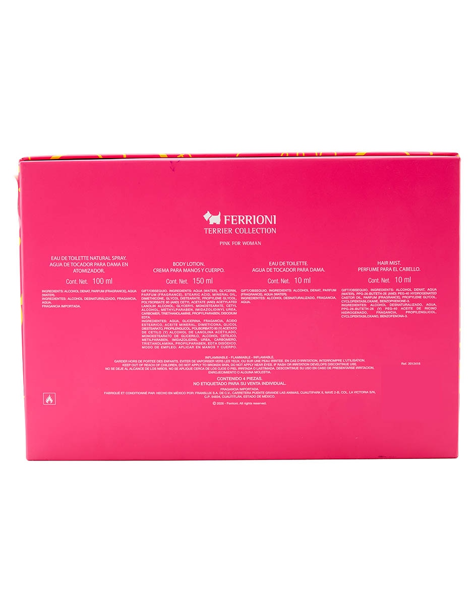 Set Eau de toilette Ferrioni Pink para mujer