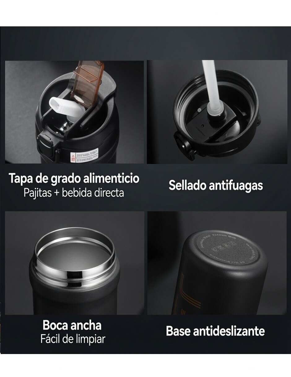 Termo de acero inoxidable con tapa rosca 2