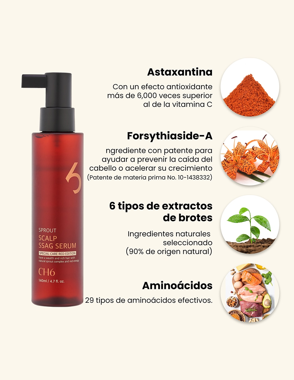 Sérum anticaída para cabello coreano fortalecimiento todo tipo de piel