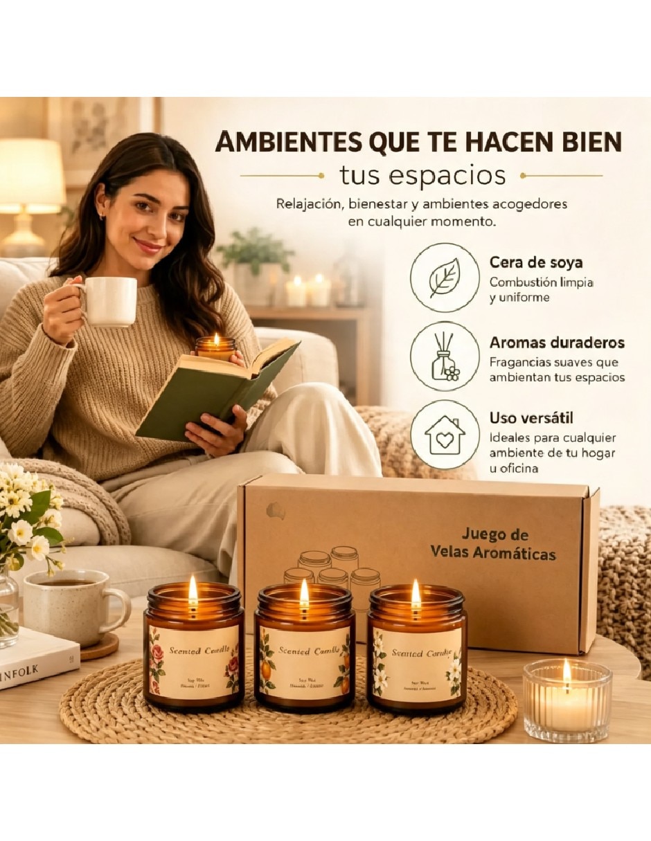 Set vela aromáticas 3 piezas 3