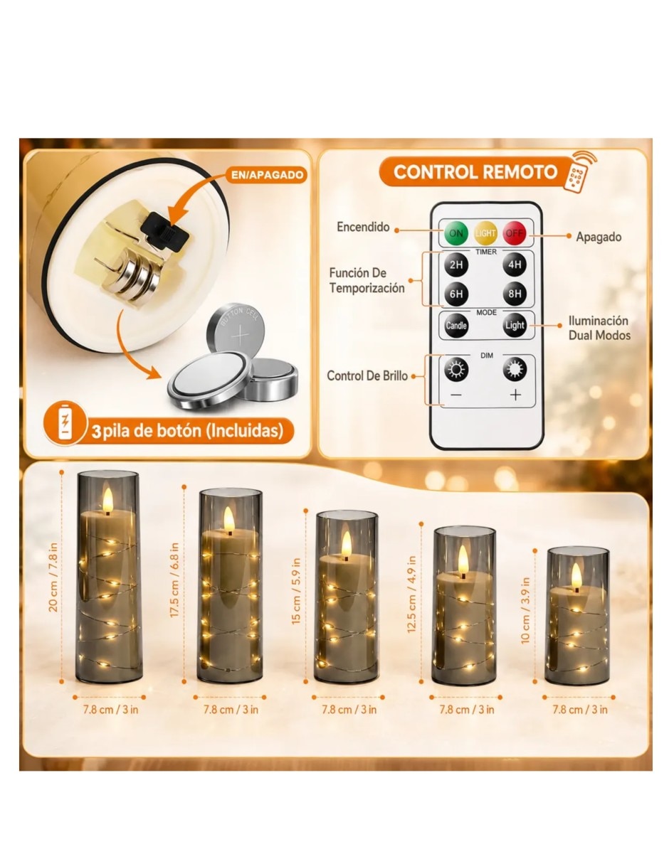 Set vela votiva 5 piezas 5