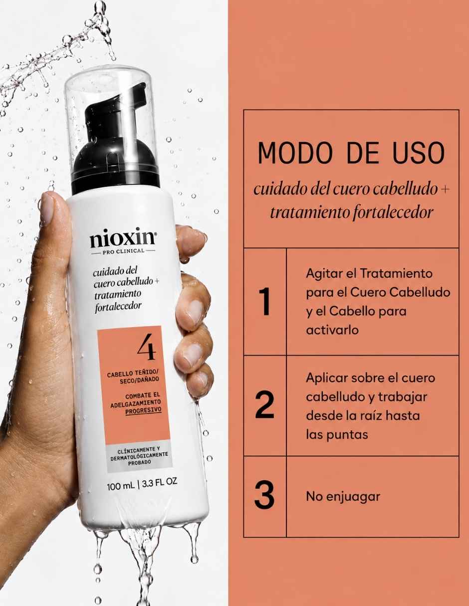 Tratamiento para cuero cabelludo sistema 4 para cabello decolorado con debilitamiento avanzado anticaída 3