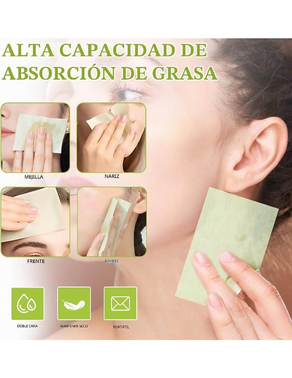 Papel absorbente facial antigrasa 100 piezas 4