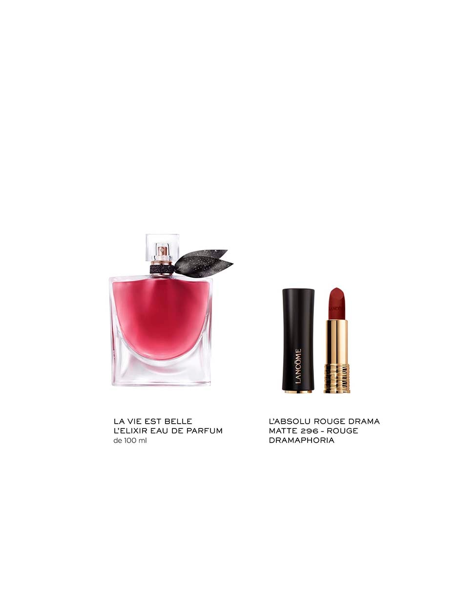 Kit eau de parfum la vie est belle l'elixir + l'absolu rouge drama para mujer 4
